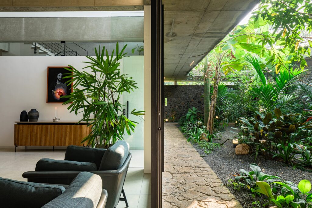 The formal living room opens to the courtyard. Photo: Praveen Mohandas