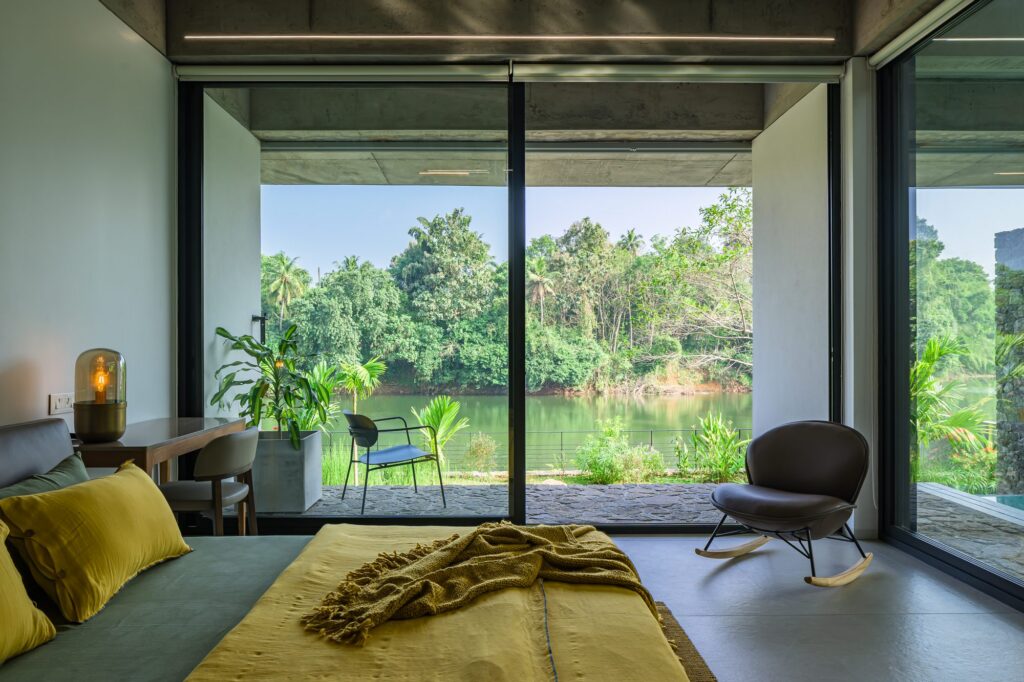 A ground-floor bedroom facing the river. Photo: Praveen Mohandas