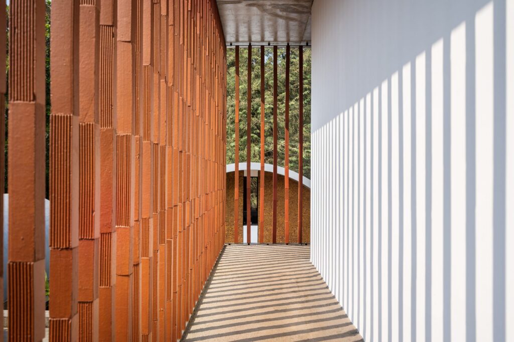 The private passage behind the terracotta screen. Photo: Turtle Arts Photography
