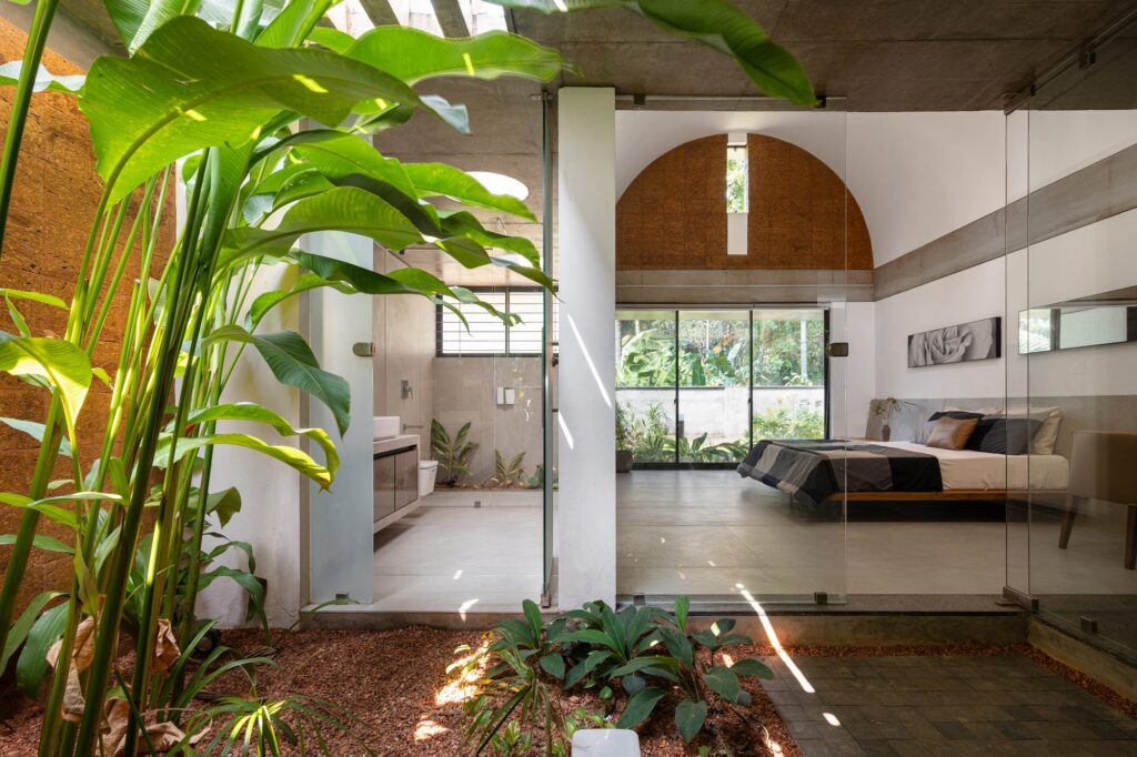 A ground-floor bedroom opens onto its own courtyard. Photo: Turtle Arts Photography